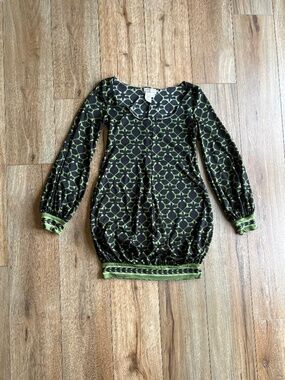 MSSP Max Studio Specialty Products Bubble Dress Navy/Green Pullover XS